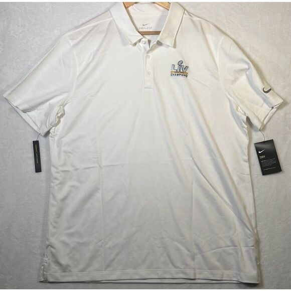 Nike Super Bowl Logo Dri-Fit Polo - White - NWT- Men‎ XL - Picture 1 of 6